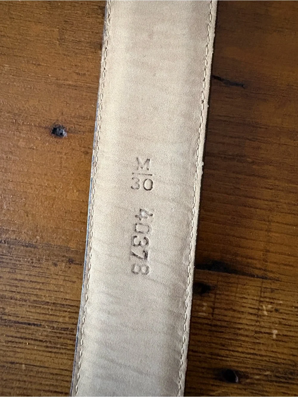 Vintage Brighton Croc-Embossed Leather Belt with Filigree Silver Buckle & Tip 30